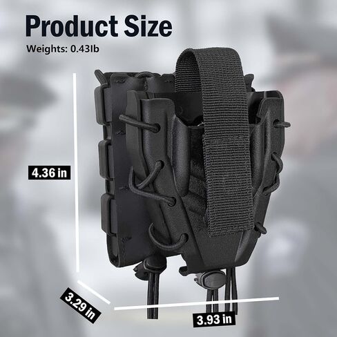 Magazine Handcuff Combo Holster Mag & Cuff Pouch Fits Glock, 9mm Magazine and Chain Handcuffs Right and Left Hand Black in Saudi Arabia