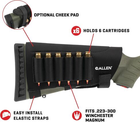 Allen Company Mesa Neoprene Buttstock Shell Holder, Black in Saudi Arabia