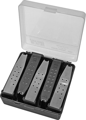 MTM PMC5 Compact Handgun Magazine Case, Holds 5 Double-Stack Magazines, USA Made, Clear Smoke in Saudi Arabia