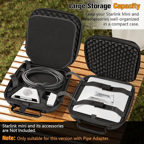 Lightweight EVA Case for Starlink Mini, Starlink Mini Accessories Case Storage Bag, Custom Shoulder Strap & Handle Strap,Waterproof and Shockproof, Ideal for Traveling in Saudi Arabia