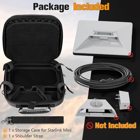 Lightweight EVA Case for Starlink Mini, Starlink Mini Accessories Case Storage Bag, Custom Shoulder Strap & Handle Strap,Waterproof and Shockproof, Ideal for Traveling in Saudi Arabia