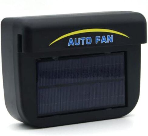 Solar Cooling Window Fan, Car Exhaust Heat Fan, Ventilation Fan, Portable Window Fan, for Car Air Circulation - Black in Kuwait