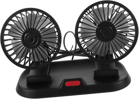 OUNONA Double Head Fan for Car Portable Rotatable Low Noise Cooling Fan for Car Rv Home Office Stroller Dashboard Easy Installation in Saudi Arabia