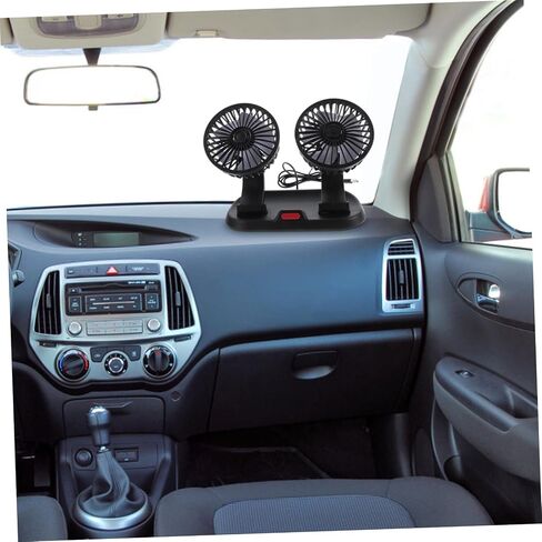 OUNONA Double Head Fan for Car Portable Rotatable Low Noise Cooling Fan for Car Rv Home Office Stroller Dashboard Easy Installation in Saudi Arabia
