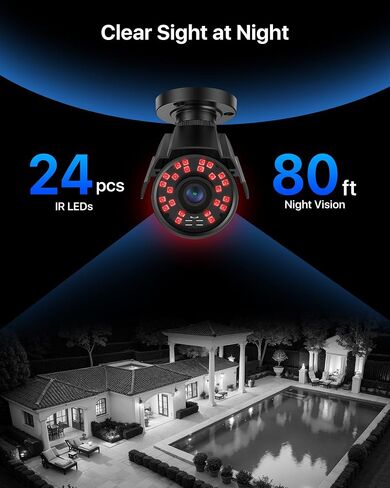 ZOSI 16CH 4K PoE Security Camera System,8X 5MP Outdoor Indoor PoE Cameras with 2-Way Audio,Person Vehicle Detection,Color Night Vision,16Channel 8MP NVR with 4TB HDD for Home Business 24/7 Recording in Saudi Arabia