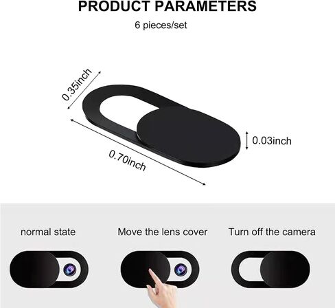 6-Pack Camera Privacy Shield Stickers – for laptops, Smartphones, and Tablets; Strong Adhesive | for MacBook, iPhone, PC, and Other Devices. in Saudi Arabia