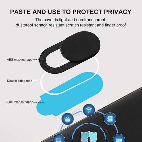 6-Pack Camera Privacy Shield Stickers – for laptops, Smartphones, and Tablets; Strong Adhesive | for MacBook, iPhone, PC, and Other Devices. in Saudi Arabia