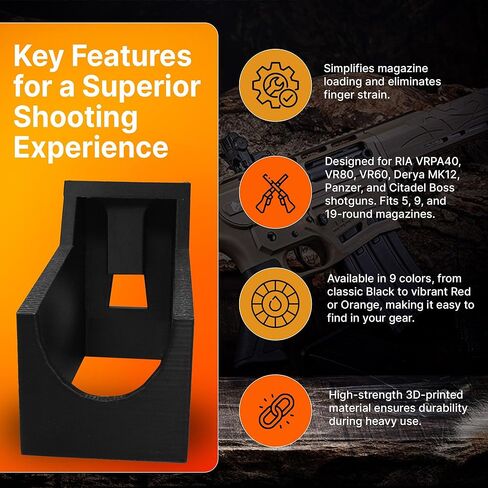 محمل سرعة البندقية SplashNColor ذو 12 مقياسًا لـ Armscor RIA VRPA40 VR80 VR60 - حافظة أصابع عالية القوة، تناسب 5، 9، 19 مجلة مستديرة - محمل مجلة البندقية، محمل سرعة المجلة - ألوان متعددة in Kuwait