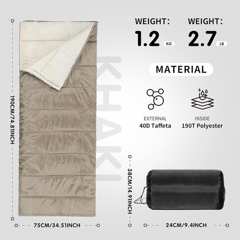Sleeping Bag for Adults – 4 Season Camping Sleeping Bag Lightweight for Backpacking & Hiking, Waterproof Shell, Warm & Roomy, Machine Washable,Backpacking Camping Sleeping in Kuwait