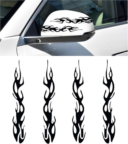 4 PCS Car Flame Reflecty Sticker ، Racing Sports Sports Stripe Macal ، ملصقات أمان للاصطدام الذاتي للاصطدام للاصطدام. in Saudi Arabia