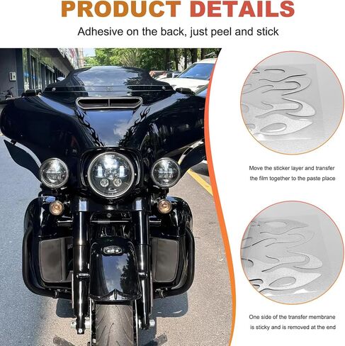 4 PCS Car Flame Reflecty Sticker ، Racing Sports Sports Stripe Macal ، ملصقات أمان للاصطدام الذاتي للاصطدام للاصطدام. in Saudi Arabia