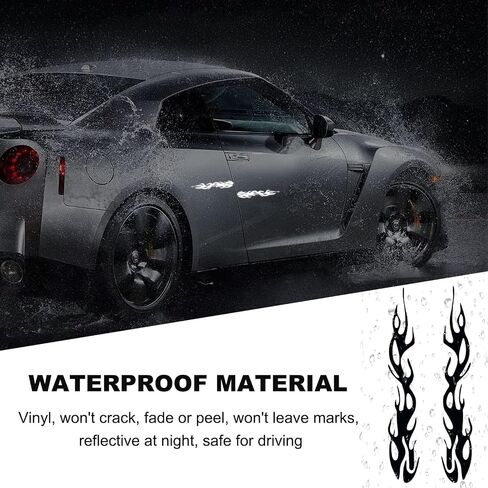4 PCS Car Flame Reflecty Sticker ، Racing Sports Sports Stripe Macal ، ملصقات أمان للاصطدام الذاتي للاصطدام للاصطدام. in Saudi Arabia