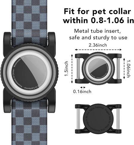for Airtag Dog Collar Holder Waterproof, Easy Rotate Installation with DIY Paper, Airtag Holder for Dog & Cat Pet Collar with Protective Metal Tube, Fits 0.8-1.06" Strap Widths, 1 Pack (Black) in Saudi Arabia