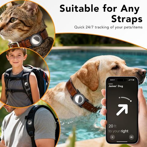 for Airtag Dog Collar Holder Waterproof, Easy Rotate Installation with DIY Paper, Airtag Holder for Dog & Cat Pet Collar with Protective Metal Tube, Fits 0.8-1.06" Strap Widths, 1 Pack (Black) in Saudi Arabia