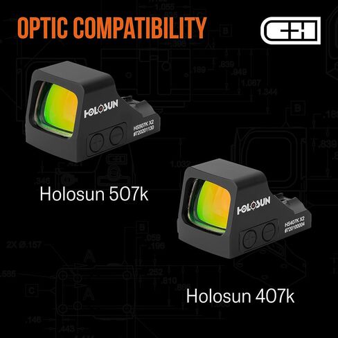 لوحة تركيب النقطة الحمراء الدقيقة C+H لـ Springfield Armory Hellcat وHolosun 407K/507K | صنع في الولايات المتحدة الأمريكية in Kuwait