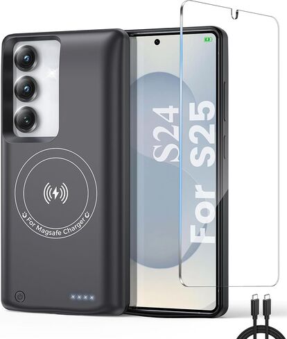 For Samsung Galaxy S23 Plus/Galaxy S22 Plus Battery Case,Real 10000mAh Portable Power Bank Magnetic Wireless Charging,Protective Charger cell phone case with battery pack Rechargeable Anti-Fall in Kuwait