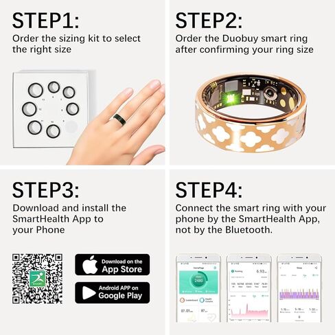 Smart Ring for Women Men, Fitness Tracker Ring with Heart Rate, Blood Oxygen, Blood Pressure, Sleep Tracker, Step Tracker (13#) in Kuwait