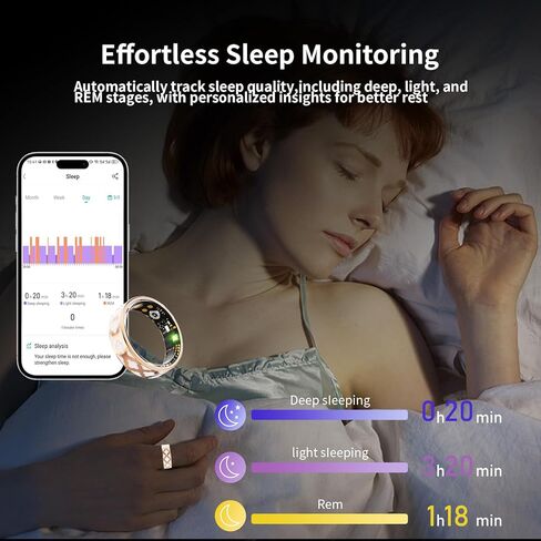 Smart Ring for Women Men, Fitness Tracker Ring with Heart Rate, Blood Oxygen, Blood Pressure, Sleep Tracker, Step Tracker (13#) in Kuwait