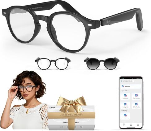 GetD AI Glasses for Men & Women, Smart Glasses Powered by ChatGPT with 145-Language Translation, Blue Light Filtering, Polarized & Photochromic Lenses, 11H Music Play for Travel and Daily Use 2026 NEW in Saudi Arabia
