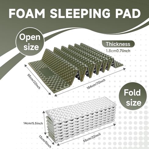 وسادة نوم إسفنجية مغلقة خفيفة الوزن للمشي لمسافات طويلة، وسادة نوم قابلة للطي مقاومة للرطوبة، سجادة نوم للتخييم، سجادات تخييم السيارة in Kuwait