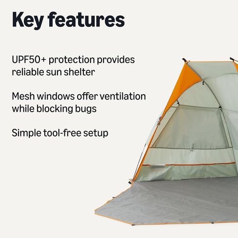 Amazon Basics Camping Sun Shelters, Gray and Orange, 7 x 4 x 4 feet (LxWxH) in Saudi Arabia