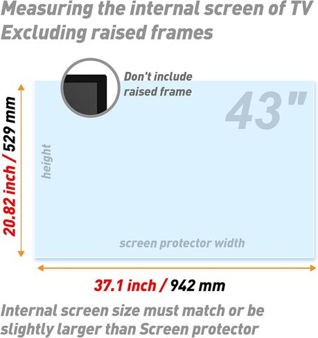 43 inch Anti Glare TV Screen Film with Blue Light Filter, Glare Reducer for TV, Indoor Outdoor Glare Shield Anti Glare Film for 43 TV Screen in Saudi Arabia