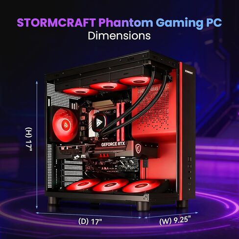STORMCRAFT Phantom AI Gaming Desktop Intel Core Ultra 7 265F 5.3 GHz,Geforce RTX 5080 with 32GB DDR5 RGB Memory 6000MHz, 2TB NVME SSD,360 AIO Cooler,B860 Chipset,850w Gold PSU,WiFi,BT,USB-C in Kuwait