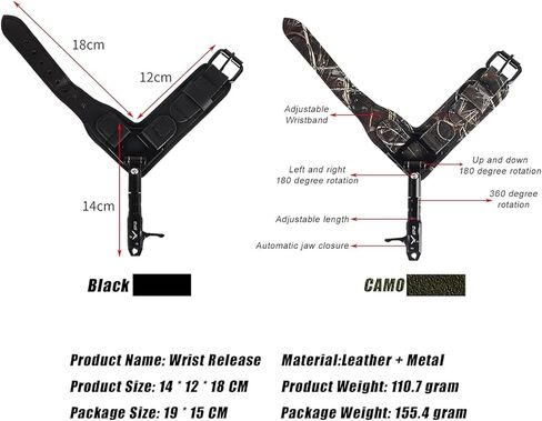 Archery Bow Release for Compound Bow Adjustable Wrist Strap Archery Release Aid Quick Release for Hunting Shooting in Saudi Arabia