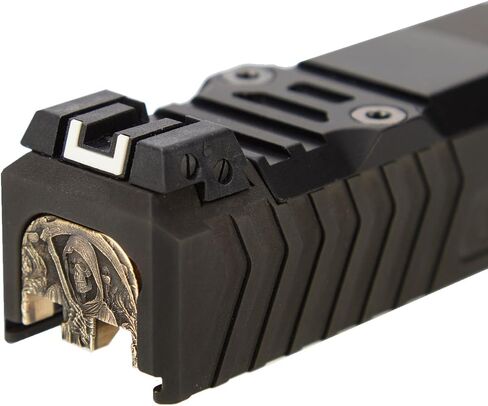 NDZ Performance 3D منقوش منزلق غطاء خلفي لـ Glock Gen 1-5 - نحاس صلب - يناسب 17 19 19X 20 21 22 23 26 27 30 43 43X 45 47 48 - اختر التصميم in Kuwait