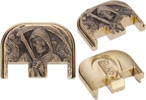 NDZ Performance 3D منقوش منزلق غطاء خلفي لـ Glock Gen 1-5 - نحاس صلب - يناسب 17 19 19X 20 21 22 23 26 27 30 43 43X 45 47 48 - اختر التصميم in Kuwait