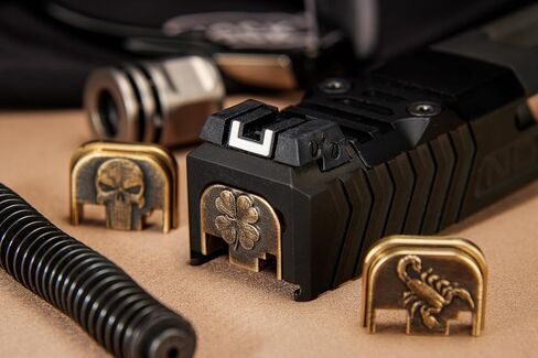 NDZ Performance 3D منقوش منزلق غطاء خلفي لـ Glock Gen 1-5 - نحاس صلب - يناسب 17 19 19X 20 21 22 23 26 27 30 43 43X 45 47 48 - اختر التصميم in Kuwait