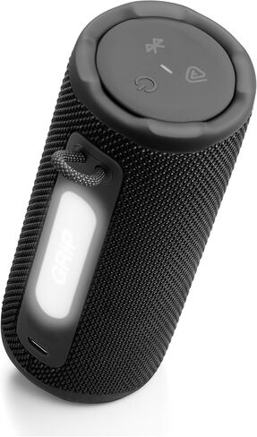 JBL Grip - مكبر صوت بلوتوث مدمج مع صوت JBL Pro جريء وإضاءة محيطة، ما يصل إلى 14 ساعة من وقت التشغيل، مقاوم للماء والغبار والسقوط (IP68)، واتصال متعدد السماعات مع Auracast™ (أسود) in Kuwait