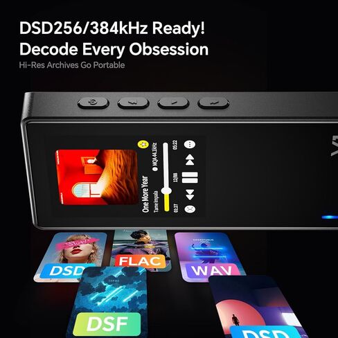 مشغل موسيقى HiFi المحمول TempoTec V1، مشغل صوت رقمي مع بلوتوث ثنائي الاتجاه 5.1. منافذ سماعة رأس مقاس 4.4 مم و3.5 مم + بطاقات microSD (TF) سعة 64 جيجابايت + مشبك خلفي أسود in Kuwait