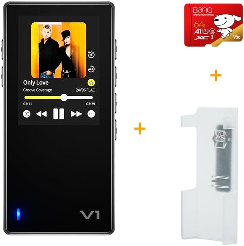 مشغل موسيقى HiFi المحمول TempoTec V1، مشغل صوت رقمي مع بلوتوث ثنائي الاتجاه 5.1. منافذ سماعة رأس مقاس 4.4 مم و3.5 مم + بطاقات microSD (TF) سعة 64 جيجابايت + مشبك خلفي أسود in Kuwait