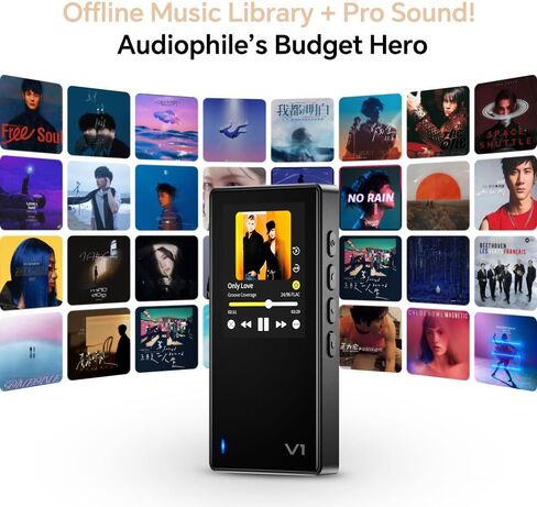 مشغل موسيقى HiFi المحمول TempoTec V1، مشغل صوت رقمي مع بلوتوث ثنائي الاتجاه 5.1. منافذ سماعة رأس مقاس 4.4 مم و3.5 مم + بطاقات microSD (TF) سعة 64 جيجابايت + مشبك خلفي أسود in Kuwait