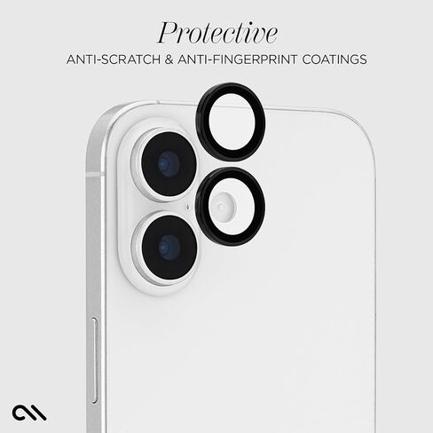 واقي عدسة الكاميرا Case-Mate مع حلقات وميض من الألومنيوم لهاتف iPhone 17 Pro Max/iPhone 17 Pro - زجاج مقسى مزدوج، مضاد للخدش - عرض فائق الدقة مع التصوير الليلي، سهل التركيب in Saudi Arabia