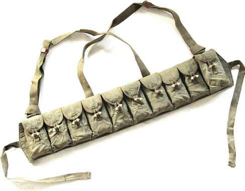 Original Military Surplus Chinese Type 56 7.62X39 Semi-Automatic Rifle Chest Rig SKS Bandolier Pouches Magezine Holder Canvas in Saudi Arabia
