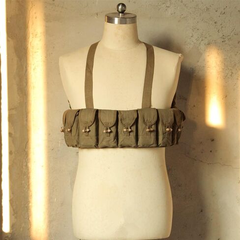 Original Military Surplus Chinese Type 56 7.62X39 Semi-Automatic Rifle Chest Rig SKS Bandolier Pouches Magezine Holder Canvas in Saudi Arabia