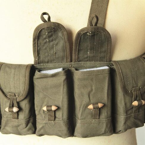 Original Military Surplus Chinese Type 56 7.62X39 Semi-Automatic Rifle Chest Rig SKS Bandolier Pouches Magezine Holder Canvas in Saudi Arabia