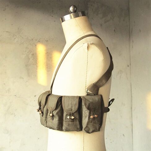 Original Military Surplus Chinese Type 56 7.62X39 Semi-Automatic Rifle Chest Rig SKS Bandolier Pouches Magezine Holder Canvas in Saudi Arabia