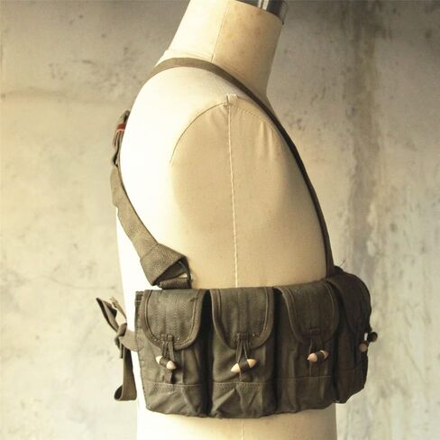 Original Military Surplus Chinese Type 56 7.62X39 Semi-Automatic Rifle Chest Rig SKS Bandolier Pouches Magezine Holder Canvas in Saudi Arabia