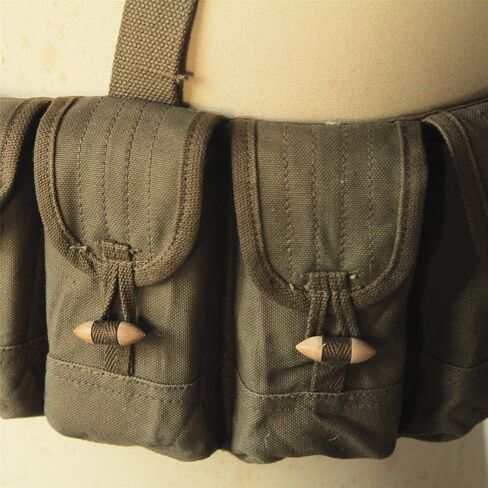 Original Military Surplus Chinese Type 56 7.62X39 Semi-Automatic Rifle Chest Rig SKS Bandolier Pouches Magezine Holder Canvas in Saudi Arabia