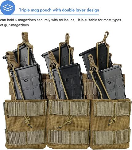 ProCase 6 Pouch Magazine Holder for Rifle, Open-Top Triple Tactical Stacker Mag Pouch in Saudi Arabia