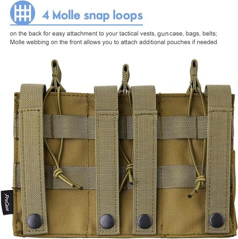 ProCase 6 Pouch Magazine Holder for Rifle, Open-Top Triple Tactical Stacker Mag Pouch in Saudi Arabia