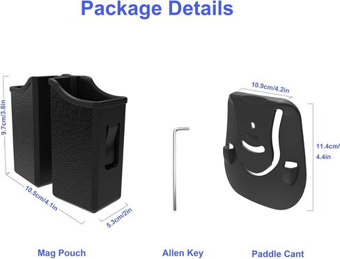 Universal Double Magazine Pouch, 9mm .40 .45 .357 Double Stack Mag. Holder Dual Stack Mag Holster with 1.5''-2.5'' Belt Clip for Glock Sig sauer S&W Beretta Browning Taurus H&K Most Pistol Mags in Saudi Arabia