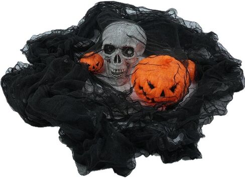1Pc Halloween Creepy Mesh Cloth Decoration,Gauze Fabric Clothes for Indoor Outdoor Garden House Yard Hanging Decor Party Supplies(White) in Saudi Arabia