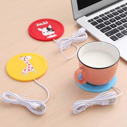 قاعدة أكواب من السيليكون للتدفئة من Ymiko USB، حصيرة تسخين مشروبات الحيوانات الكرتونية اللطيفة غير قابلة للانزلاق مع مناسبة لأكواب السيراميك والنظارات والأكواب المعدنية للقهوة والشاي والحليب (191) in Saudi Arabia