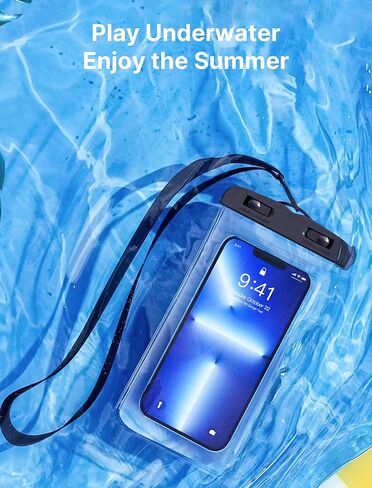 2 Pack-IPX8 Waterproof Phone Pouch, Universal Case Compatible with iPhone 16 15 14 13 Pro Max Plus Up to 8.3", IPX8 Beach Travel Essentials-Black in Saudi Arabia