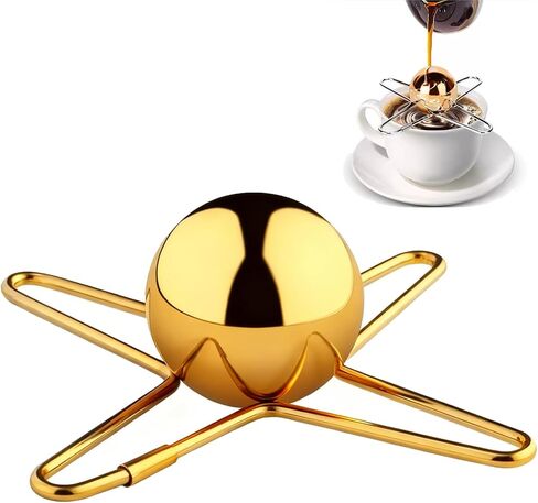 Espresso Cooling Ball, Stainless Steel Espresso Ball Chiller, Espresso Ice Ball, Espresso Machine Accessories, Extraction Cooling Tool, Gift for Coffee Lovers (Gold,Style - B) in Saudi Arabia
