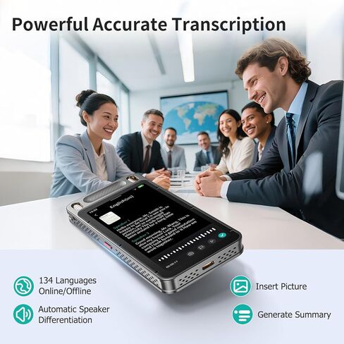 AI Voice Recorder with Playback, Digital Voice Recorder with Unlimited Transcription, Summary, Translation, Handheld Voice to Text Meeting Recorder and Transcriber, AI Recorder Device for Lectures in Kuwait
